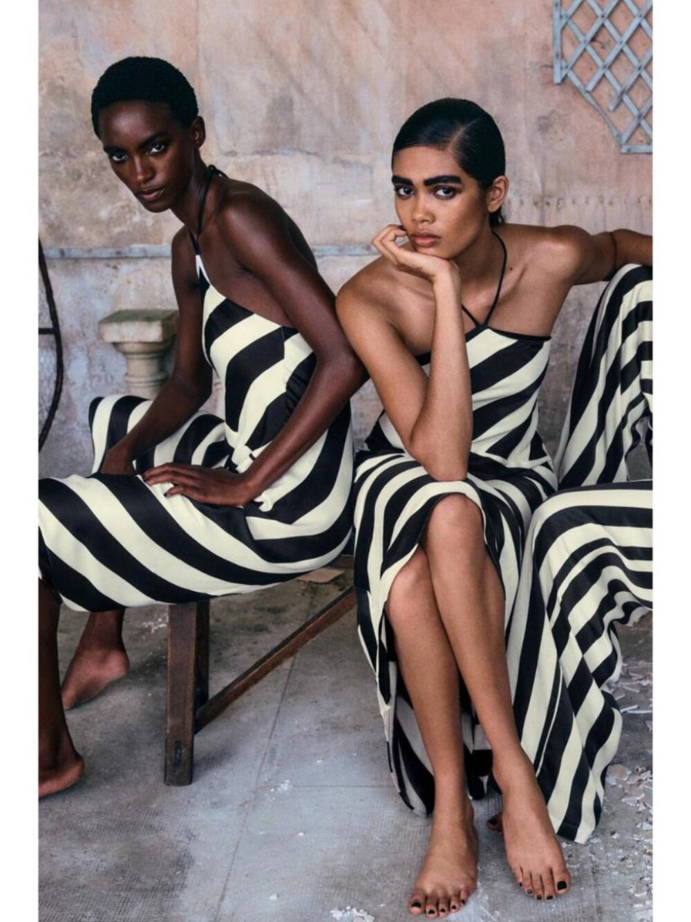 ZARA STRIPED MIDI HALTER DRESS 7484/158/064